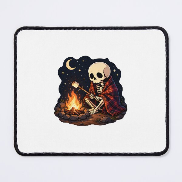 Item preview, Cozy Camping Skeleton Under Moonlight Kawaii Die Cut designed and sold by naruto4925.