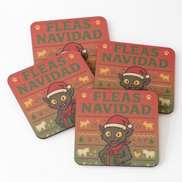Item preview, Fleas Navidad Funny Chupacabra Christmas Ugly Sweater Poster designed and sold by Absurd Cult Co..