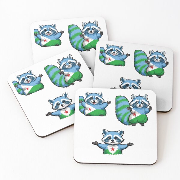 Item preview, Djibouti Raccoon – Cute Flag Mascot | Djibouti Pride designed and sold by DjibProp.