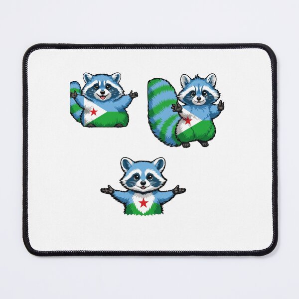 Item preview, Djibouti Raccoon – Cute Flag Mascot | Djibouti Pride designed and sold by DjibProp.