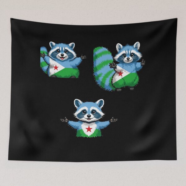 Item preview, Djibouti Raccoon – Cute Flag Mascot | Djibouti Pride designed and sold by DjibProp.