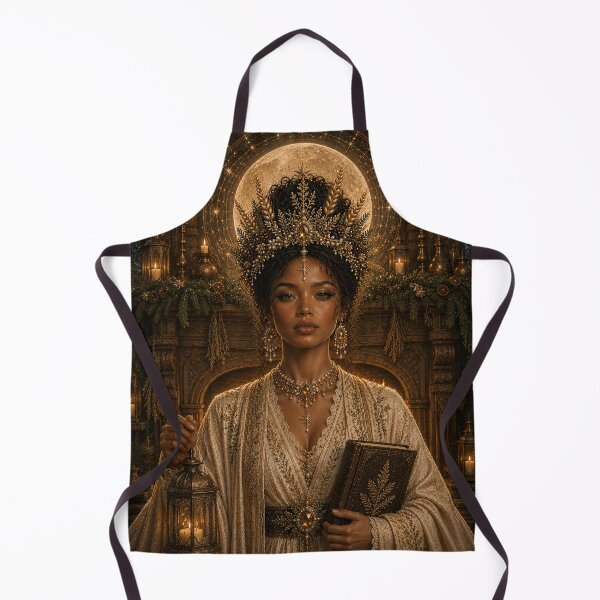 Item preview, The Hearth Keeper | Winter Cottagecore Queen Fantasy Art Print | Celestial Dark Academia Goddess designed and sold by MissSaylor.