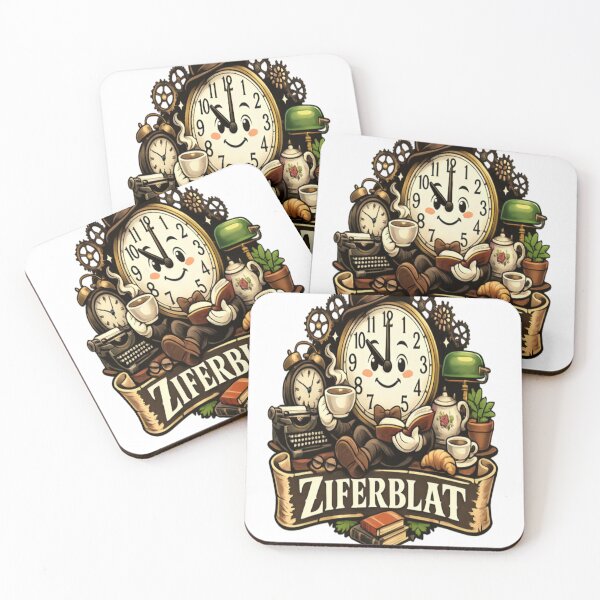 Item preview, Ziferblat Cozy Clock Reading Coffee Vintage Aesthetic Cute Retro Design designed and sold by CatLovers Studio.
