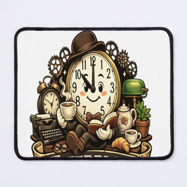 Item preview, Ziferblat Cozy Clock Reading Coffee Vintage Aesthetic Cute Retro Design designed and sold by CatLovers Studio.