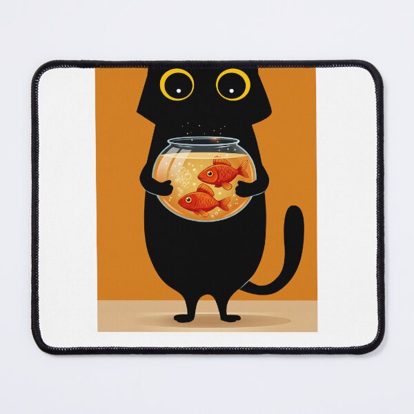 Item preview,  Cute Cat Holding Fishbowl designed and sold by PurrfectHome.