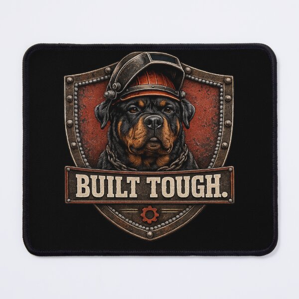Item preview, Built Tough Rottweiler Heavy Equipment Operator Vintage Welding Dog Design designed and sold by RusticMeadow.