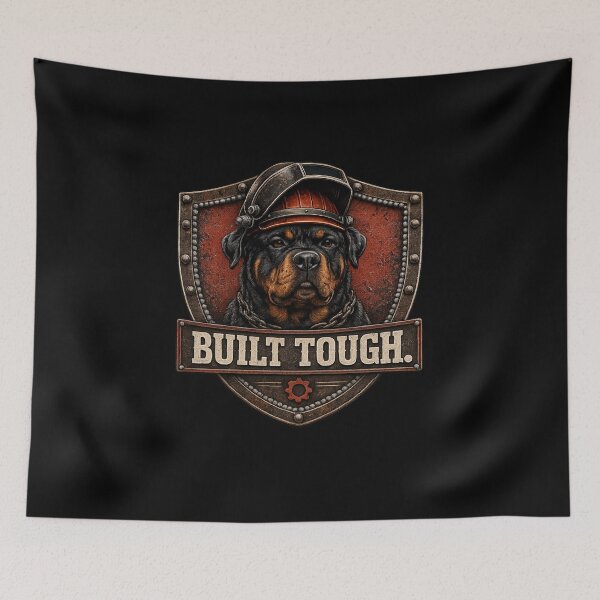 Item preview, Built Tough Rottweiler Heavy Equipment Operator Vintage Welding Dog Design designed and sold by RusticMeadow.