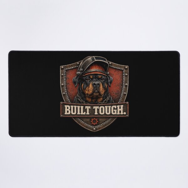 Item preview, Built Tough Rottweiler Heavy Equipment Operator Vintage Welding Dog Design designed and sold by RusticMeadow.