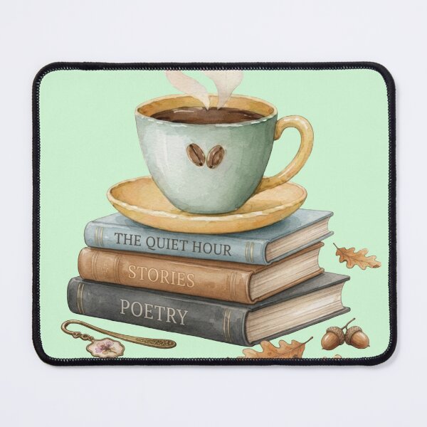 Item preview, Cozy Watercolor Books The Quiet Hour Poetry with Coffee Cup designed and sold by sanorastyle.