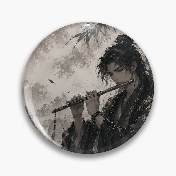 Item preview, White Tiger and Wandering Swordsman Under the Moon | Chinese Ink Wash Art designed and sold by ManJiangHong.