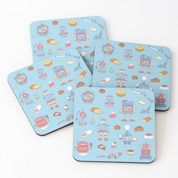 Item preview, Robots and Cakes - Blue designed and sold by dragonpigeons.