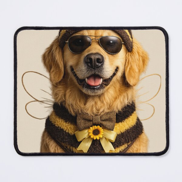 Item preview, Cute Bee Costume Golden Retriever Portrait Design designed and sold by BagFactoryUK.