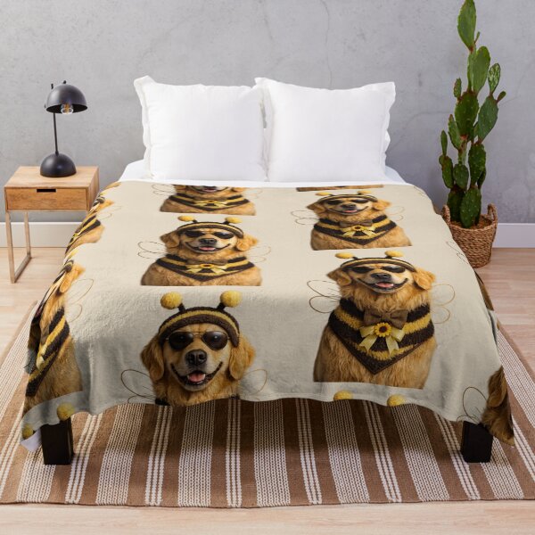 Item preview, Cute Bee Costume Golden Retriever Portrait Design designed and sold by BagFactoryUK.