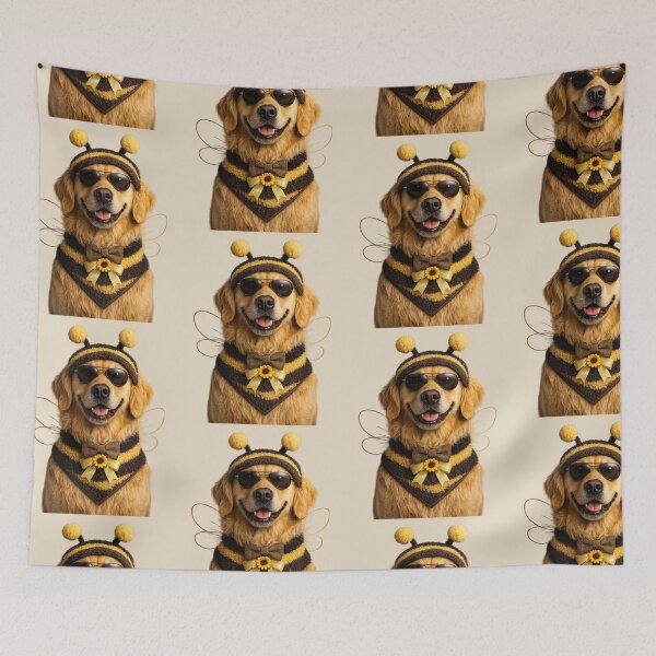 Item preview, Cute Bee Costume Golden Retriever Portrait Design designed and sold by BagFactoryUK.