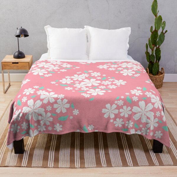 Item preview, Soft pink floral pattern with white blossoms designed and sold by Rue Market.