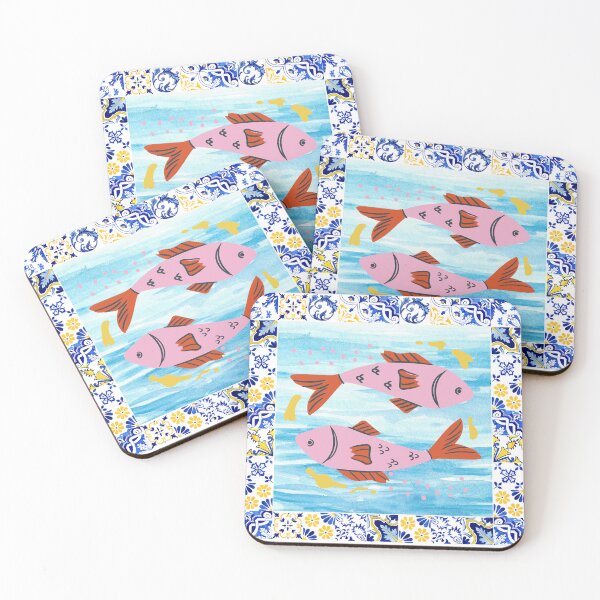 Item preview, Portuguese Sardines & Ceramic Tile Pattern – Coastal Fish Illustration designed and sold by NightSpell.