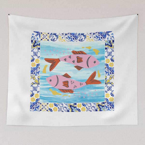 Item preview, Portuguese Sardines & Ceramic Tile Pattern – Coastal Fish Illustration designed and sold by NightSpell.
