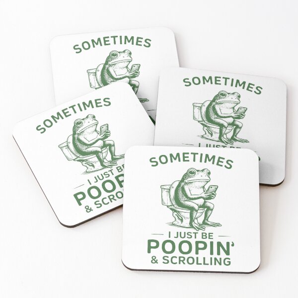 Item preview, Sometimes I Just Be poopin' and Scrolling Funny Frog Meme designed and sold by Hedoraxe.