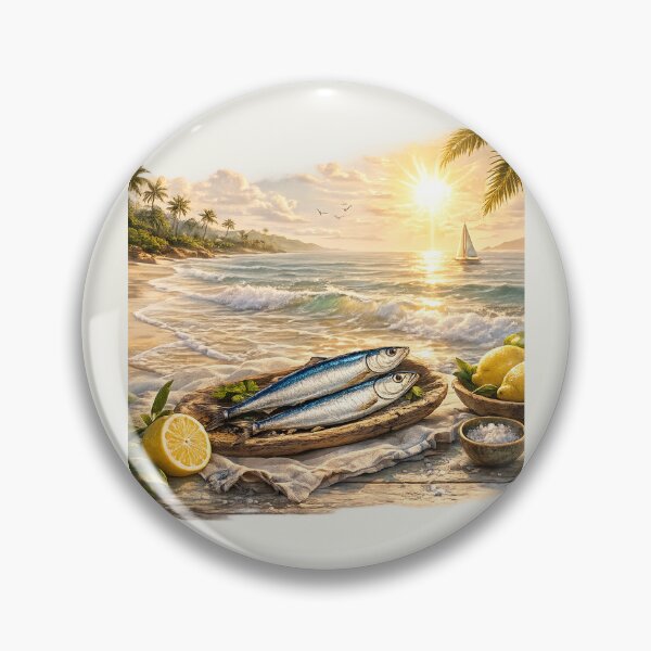 Item preview, Classic Sardines Beach Style Vintage Ocean Art designed and sold by annenambiro.