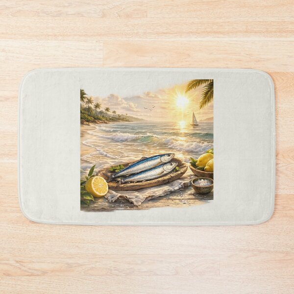 Item preview, Classic Sardines Beach Style Vintage Ocean Art designed and sold by annenambiro.