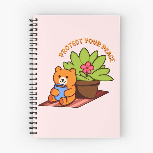 Item preview, Cute Kawaii Bear Protect Your Peace Illustration designed and sold by Crystalsdrawing.
