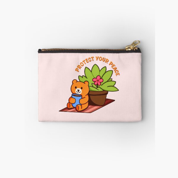 Item preview, Cute Kawaii Bear Protect Your Peace Illustration designed and sold by Crystalsdrawing.
