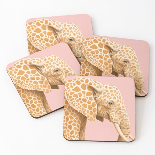 Item preview, Leopard Pattern Elephant Illustration on Pink Background designed and sold by minbadesign.