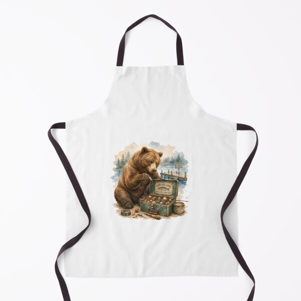 Item preview, Vintage Fishing Bear Lakeview Lodge Cabin Decor designed and sold by AQUILAKREO.