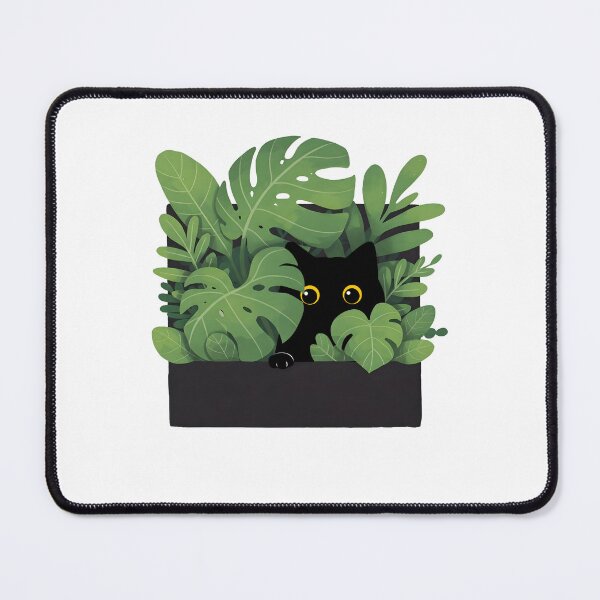 Item preview, Cat hiding in lush green foliage designed and sold by PurrfectHome.