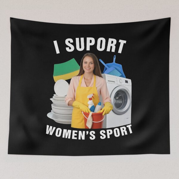 Item preview, I Support Women's Sports Funny Meme designed and sold by Hedoraxe.