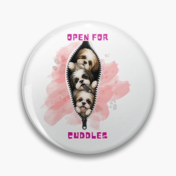 Item preview, Cute Shih Tzu Open for Cuddles Zipper Dog Lover Gift Illustration designed and sold by pawfectdesign18.