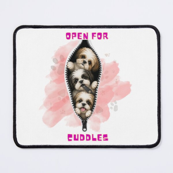 Item preview, Cute Shih Tzu Open for Cuddles Zipper Dog Lover Gift Illustration designed and sold by pawfectdesign18.