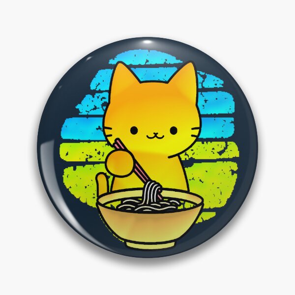 Item preview, Kawaii Cat Eating Ramen with Chopsticks | Minimalist Japanese Design designed and sold by AstronautMerch.