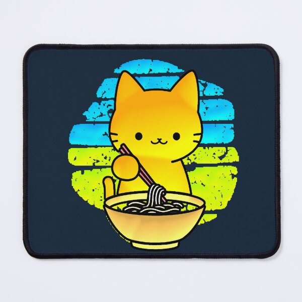 Item preview, Kawaii Cat Eating Ramen with Chopsticks | Minimalist Japanese Design designed and sold by AstronautMerch.