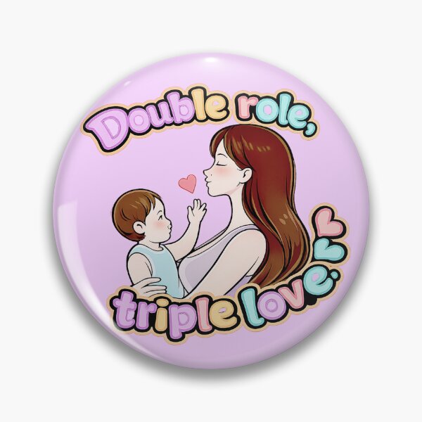Item preview, Double Role Triple Love | Gift for Working Mom | Kawaii Mother and Child Art designed and sold by Kittcatking.