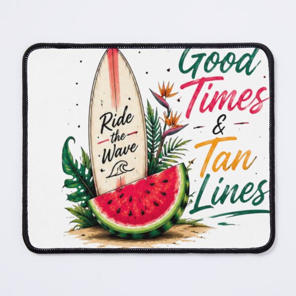 Item preview, Good Times & Tan Lines Ride the Wave Retro Summer Beach T-Shirt designed and sold by novaduman.