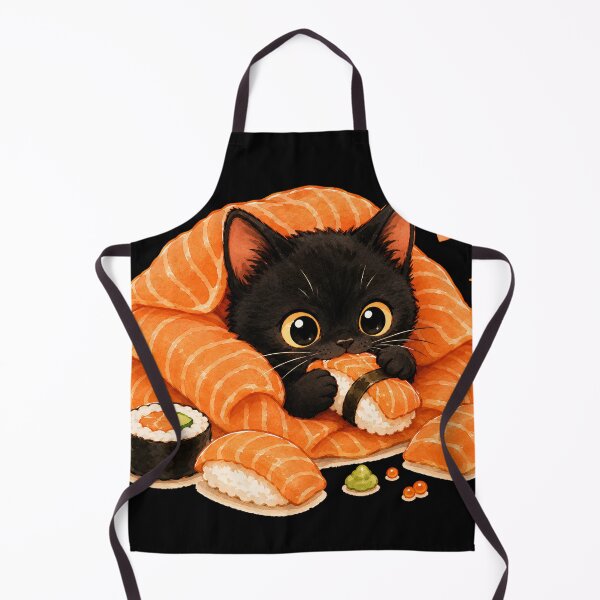 Item preview, Black Cat Sushi Lover – Cute Kawaii Foodie Cat Design designed and sold by Aruellart.