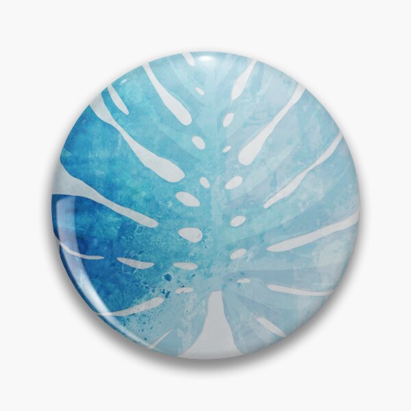 Item preview, Blue White Gray Monstera Tropical Plant Leaf Art designed and sold by Sharon Cummings Art.