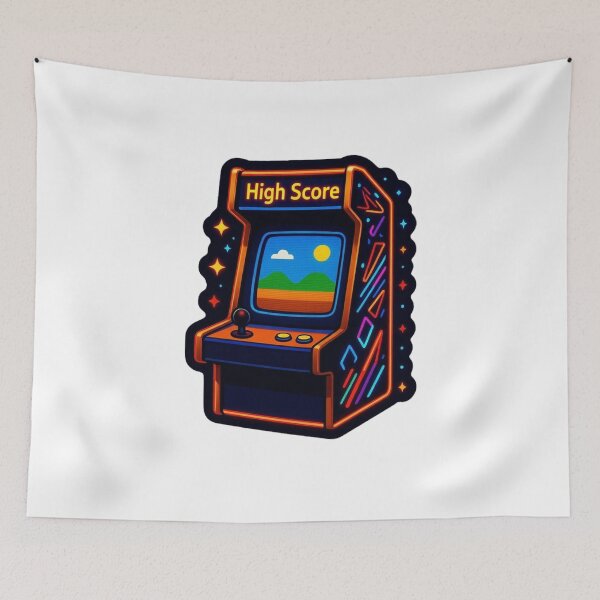 Item preview, Retro Arcade Machine High Score Sticker - Pixel Art 80s Gaming Decal designed and sold by GeekStickerLab.