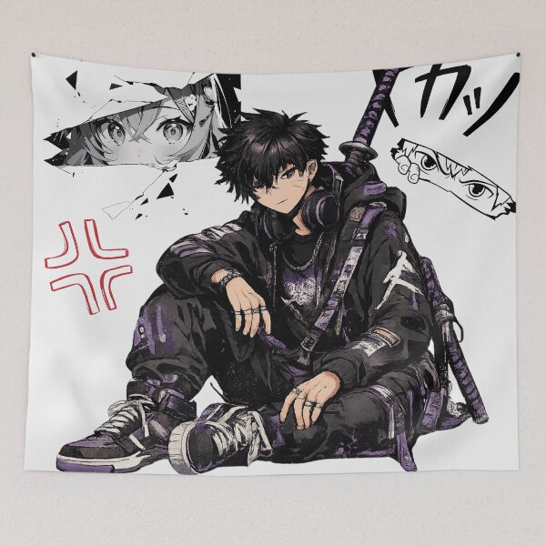 Item preview, Manga-Inspired Streetwear Cyberpunk Graphic T-Shirt designed and sold by irfanedysud.