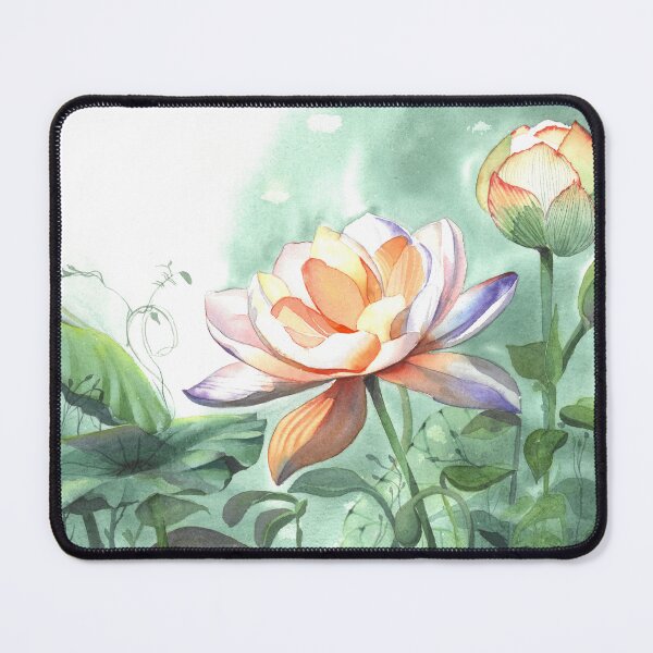 Item preview, Watercolor Lotus Flower designed and sold by Cobalt Blue Watercolors.