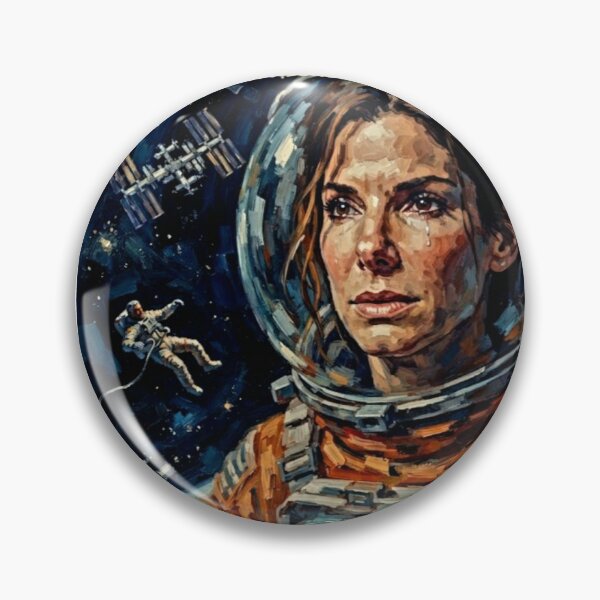Item preview, Gravity Retro Sci-Fi Survival Drama Space Astronaut Suit Tribute Art Movie Poster designed and sold by Art's Diner.