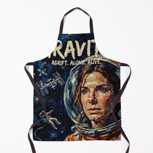 Item preview, Gravity Retro Sci-Fi Survival Drama Space Astronaut Suit Tribute Art Movie Poster designed and sold by Art's Diner.