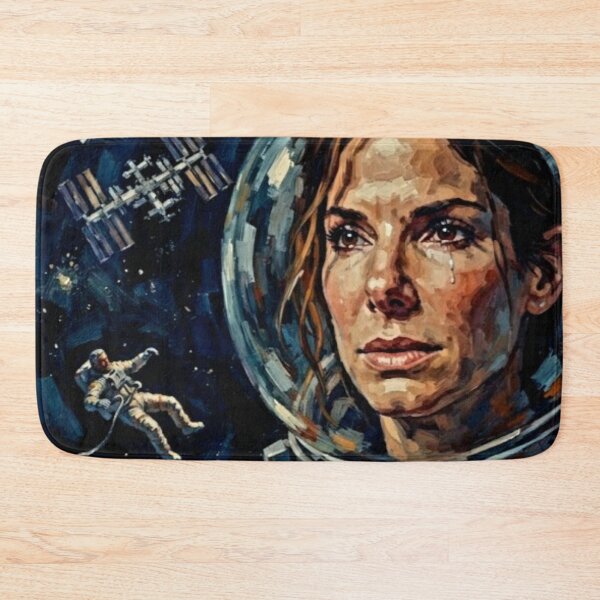 Item preview, Gravity Retro Sci-Fi Survival Drama Space Astronaut Suit Tribute Art Movie Poster designed and sold by Art's Diner.