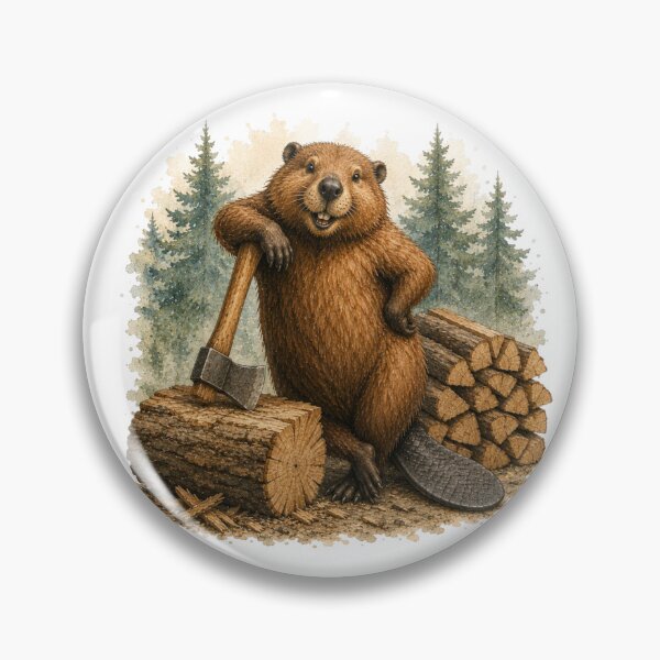 Item preview, Busy Woodworking Beaver Camping Cabin Lifestyle designed and sold by AQUILAKREO.
