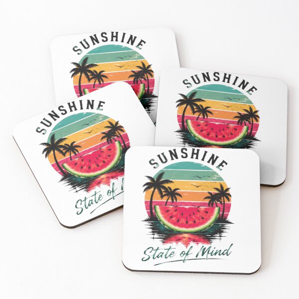 Item preview, Sunshine State of Mind Retro Summer Beach Watermelon T-Shirt designed and sold by novaduman.