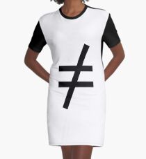 Inequality Symbol,  Math, #Inequality, #Symbol,  #Math, #InequalitySymbol,  #MathSymbol,  #InequalityMathSymbol Graphic T-Shirt Dress