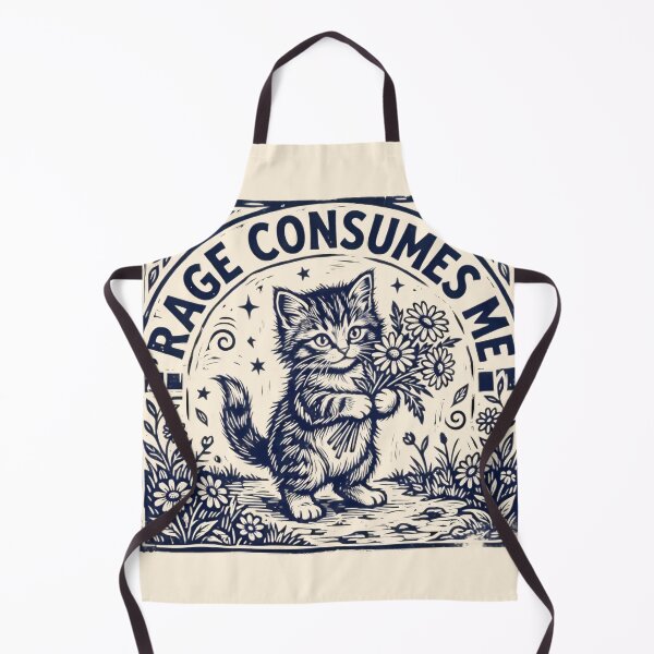 Item preview, Gothic Kitten Rage Consumes Me Dark Humor Cat Art designed and sold by TeeSpectrume.