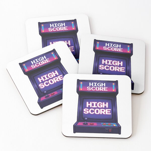 Item preview, Synthwave High Score Arcade Sticker - 80s Retro Vaporwave Gamer Decal designed and sold by GeekStickerLab.