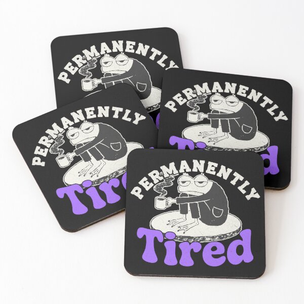 Item preview, Permanently Tired Frog | Funny Exhausted Coffee Lover Design designed and sold by 1timelab.